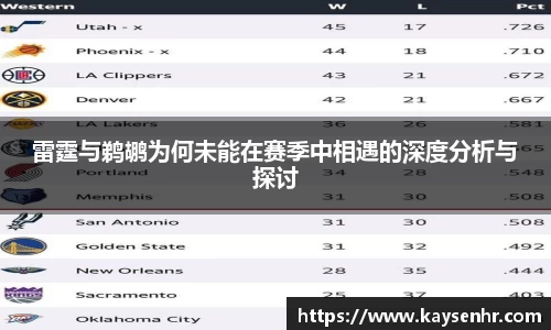 雷霆与鹈鹕为何未能在赛季中相遇的深度分析与探讨